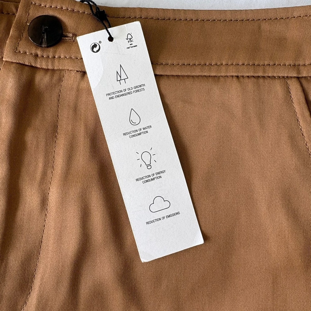 NWT Zara Camel Brown High Waisted Tailored Shorts 100% Viscose Dressy 8757/607 S - Picture 2 of 13